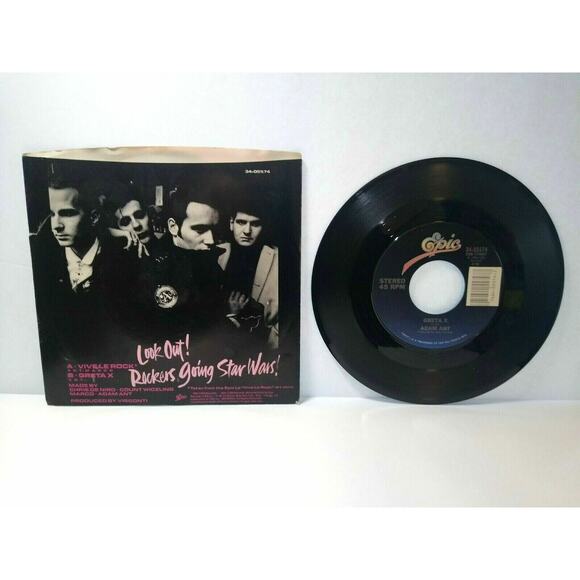 Adam Ant Vive Le Rock 7" Vinyl Record Epic 34-05574 Pop Rock New Wave Glam 1985 - Picture 2 of 3